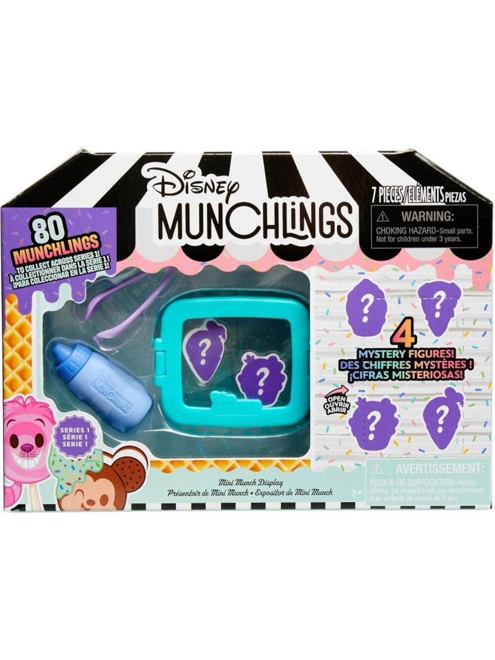 Disney Munchlings Mini Munch BENTO BOX Display Color Reveal Scented Figures 7pcs